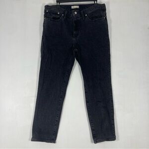 Madewell Tomboy Straight Jeans High Rise Denim Washed Black Women's Size 32